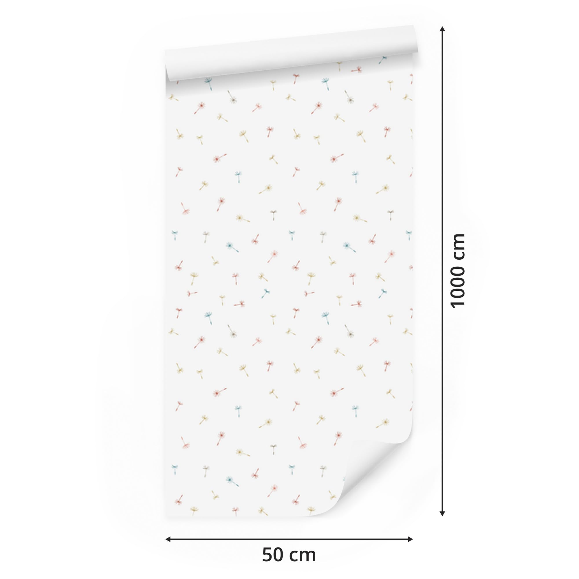 Vliestapete Bunte Löwenzahnsamen 50 x 1000 cm