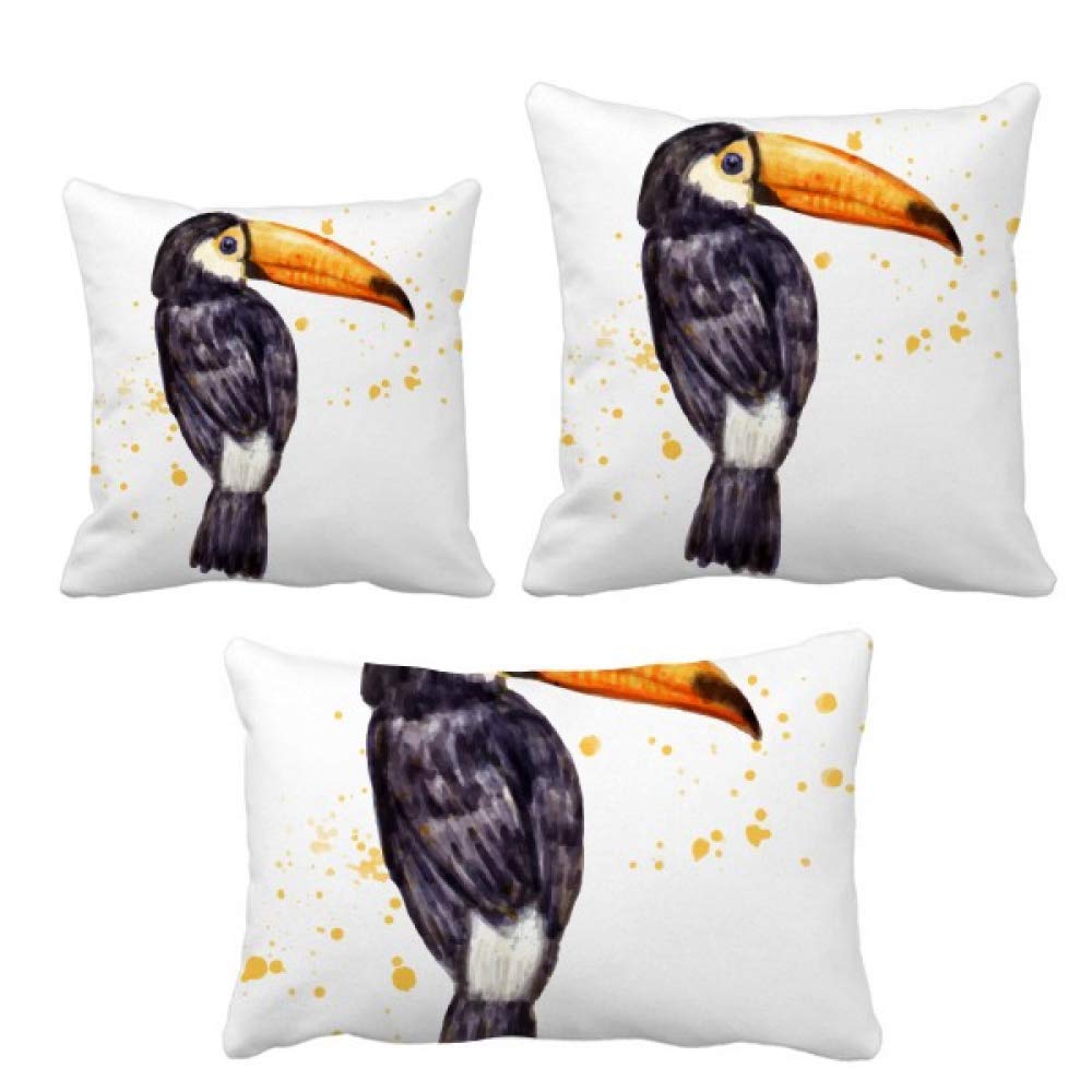 Coussin oiseau tropical ramphastos toco ensemble cadeau decoration de maison et sofa d'accueil