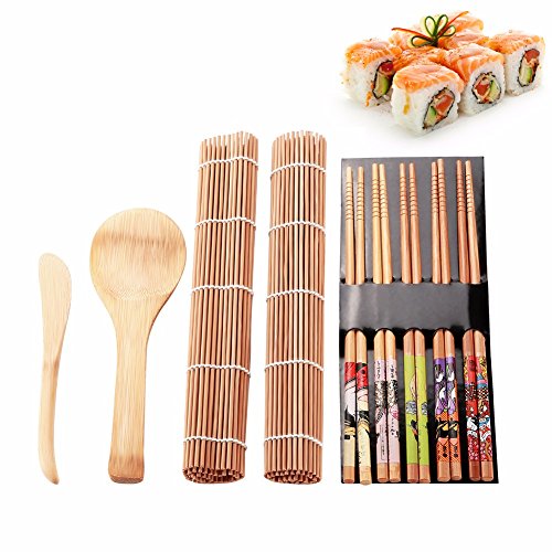 Fu Store Sushi Making Kit Set 9 PCS-Sushi Rolling Mats Rice Paddle Rice