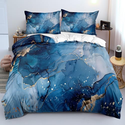 Housse de couette 150x200 parure de lit marbre moderne microfibre