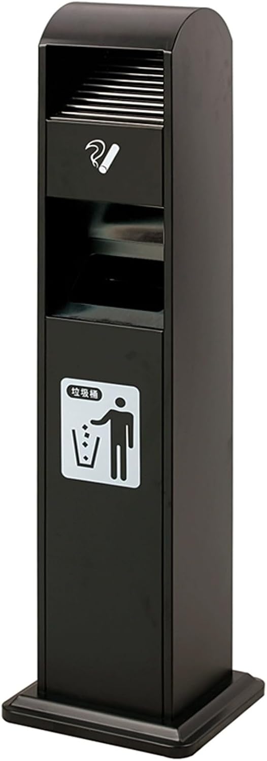 Outdoor Standing Ashtray, Standing Ashtray, With Trash Bin, Large Capacity, Commercial Cigarette Butt Disposal Receptacle, For Outside Patio, Offices, Home, Restaurants(Black)