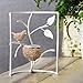 Metallic Votive Candle Holders, Decorative TeaLight Candle Stands for Table, Vintage Home Decor Centerpiece Features Bird, Nest and Tree by Marbrasse (White)