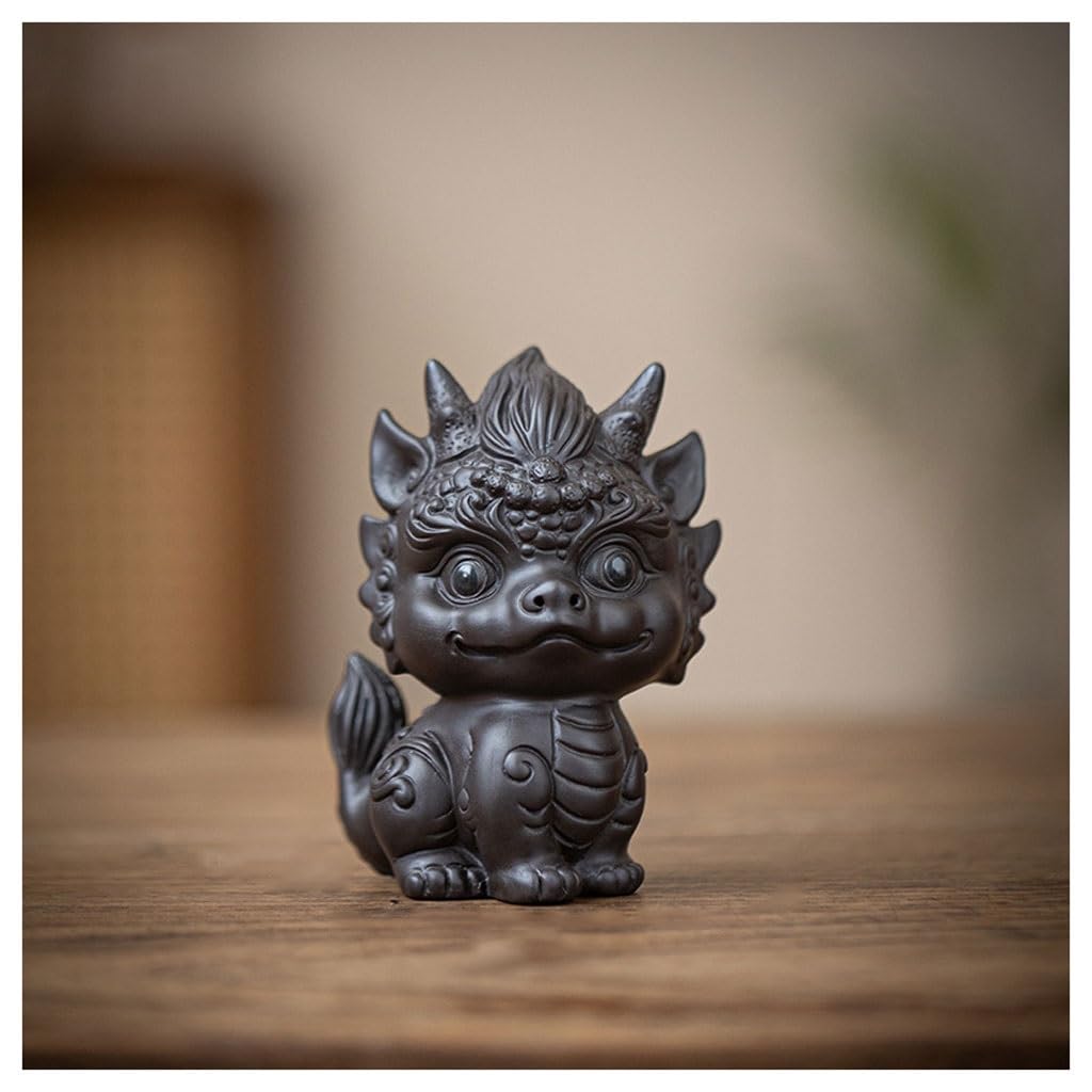ENGENDER Kung Fu Tea Pet Creative Purple Sand Tea Pet, Table Ornaments, Decoration, Chinese(B)