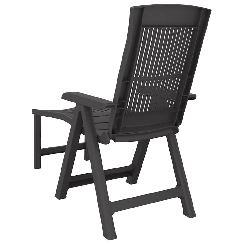Leżak do opalania, antracyt, tworzywo sztuczne, składany, leżak relaksacyjny, regulowane oparcie, leżak na basen, leżak plażowy na taras, balkon, kemping, urlop