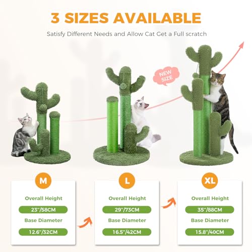 image for PAWZ Road Cat Scratching Post Cactus Cat Scratcher Featuring with 3 Sc