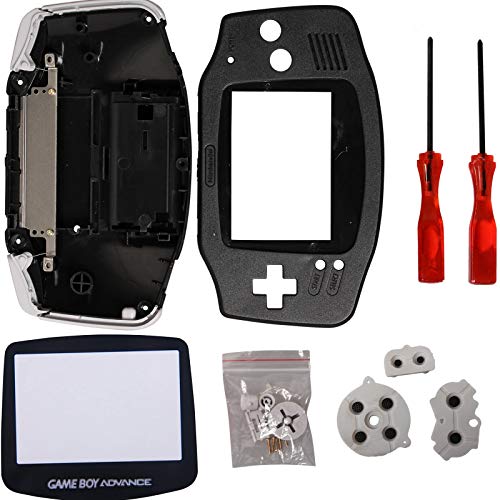 Timorn Reemplazo Completo de Piezas de Shell Pack para Game Boy Advance (Negro)