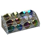 Hecho de material acrílico, alta dureza, fuerte transparencia, cristalina, duradera, puede mostrar sus gafas de sol, esmalte de uñas, etc.