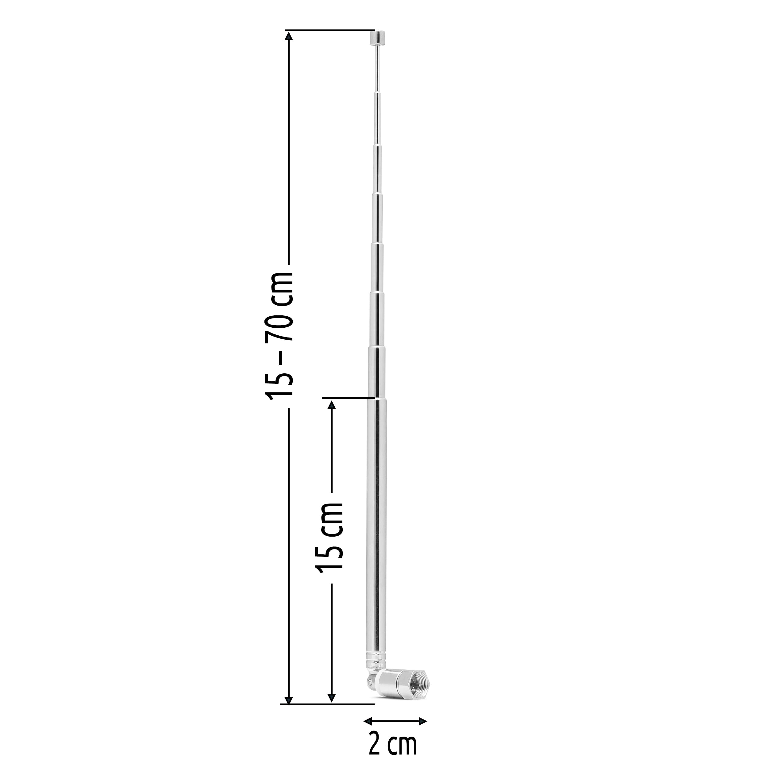 TechniSat DAB+/FM Teleskop Stabantenne mit Montagewerkzeug – schraubbare Antenne mit F-Stecker für Radio, Stereoanlage, Radio-Tuner, AV-Empfänger, Verstärker, HiFi-Receiver