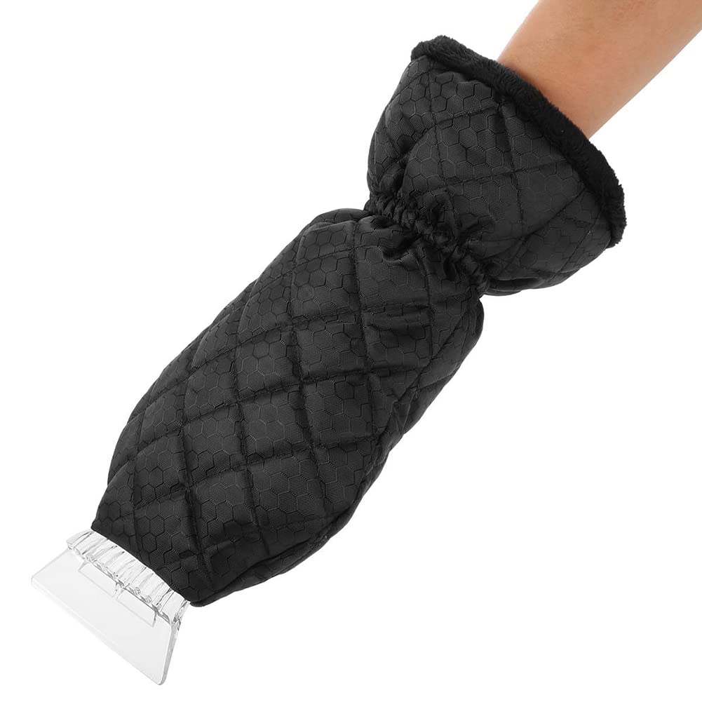 Alnicov Ice Scraper with Glove Snow Remover Waterproof Mitt Lined of Thick Fleece for Car Windscreen Windshield Window Auto Winter Tool