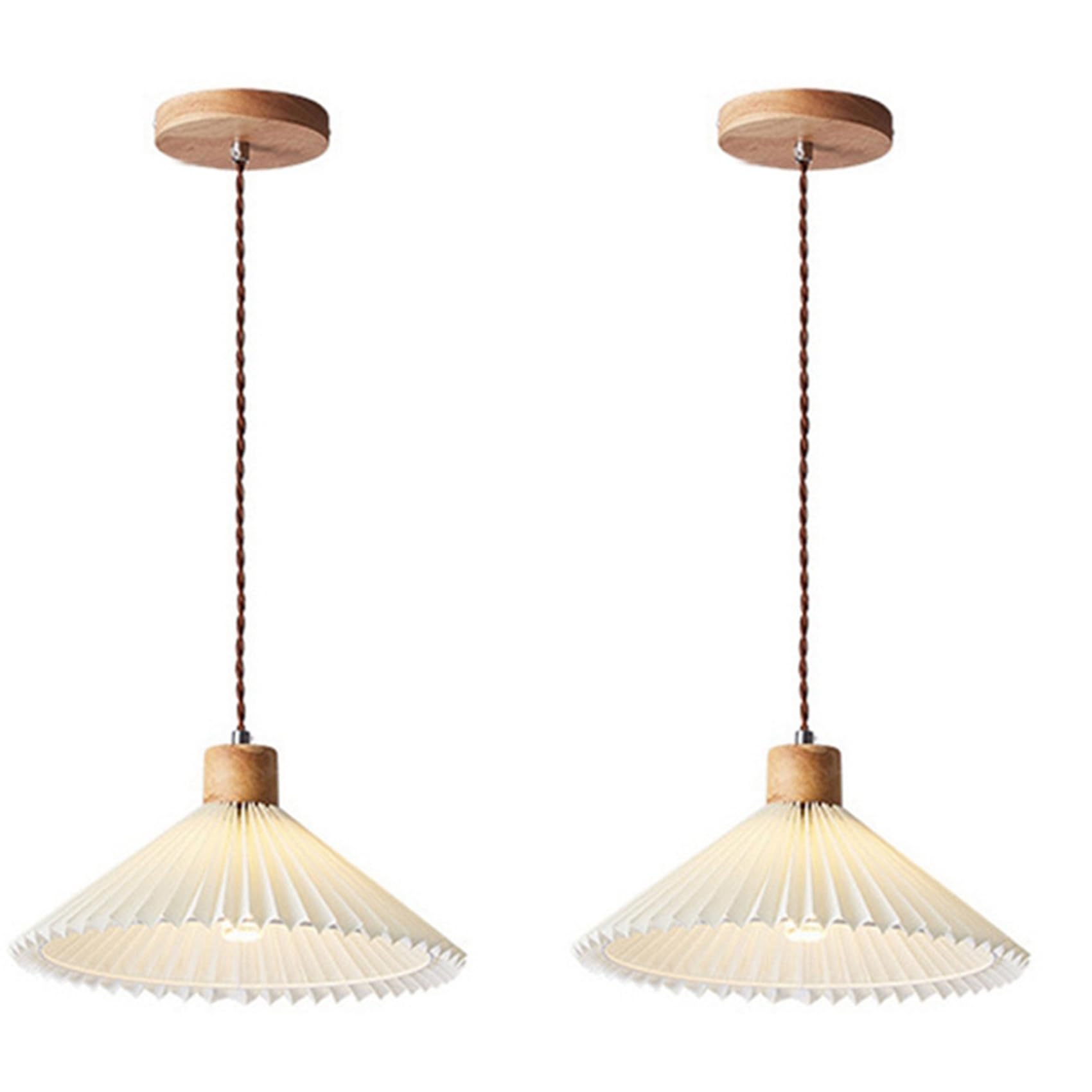 Hndhbfgrt 2X Nordic Pleated Bedside Chandelier Household Bedroom Dining Room Table Pendant Lamp Modern Lighting Fixtures,31cm