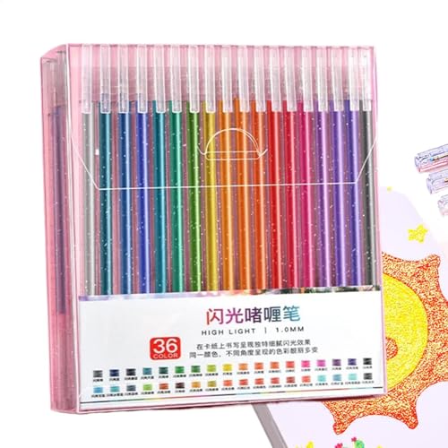 グリッタージェルペン | 鮮やかな色の筆記ペン | ジェルペン ゲルマーカーセット 子供 大人 ぬりえ お絵かき 落書き 日記 クラフト