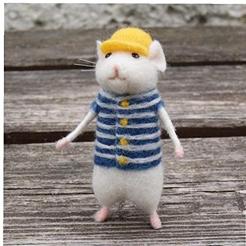 Pinicecore DIY Nicht Fertige Filz Kit Maus Handgemachte Tierspielzeug Wolle Nadelfilz Poked Kitting Wolle Kits Cover
