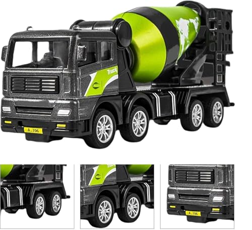 Image of Unbreakable Friction Power Cement Mixture Truck with All Moving Parts Engineering Vehicle Model Excavator Construction Truck Toy for 3+ Years Old Kids Boys Girls
