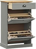 Vista 4 de Shoe Racks Small Shelf, Shoe Cabinet Grey for Closet, Entryway, Garage & Corridor, Space-Saving