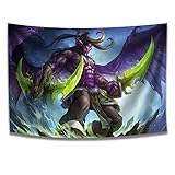 SUIBIAN Tapestry Demon Hunter Illidan Stormrage Wall Hanging Decoration for Bedroom Dorm Cool-for...