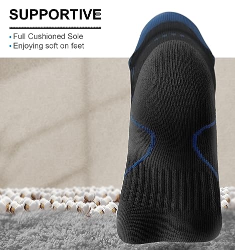 Image of BULLIANT Men Running Ankle Socks 6Pack-Cushioned Support-Low Cut No Show