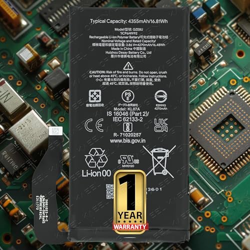 Image of Original GZE8U 4355mAh Battery for Google Pixel 7 GVU6C, GQML3, GO3Z5 with 1 Year Warranty* (White, GVU6C)