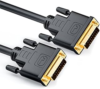 deleyCON 1.5m (4.92 ft.) DVI to DVI Cable 24+1 - DVI-D Dual Link - 1080p Full HD 3D Ready - DVI to DVI Adapter Cable Gold Plated Contacts - Black
