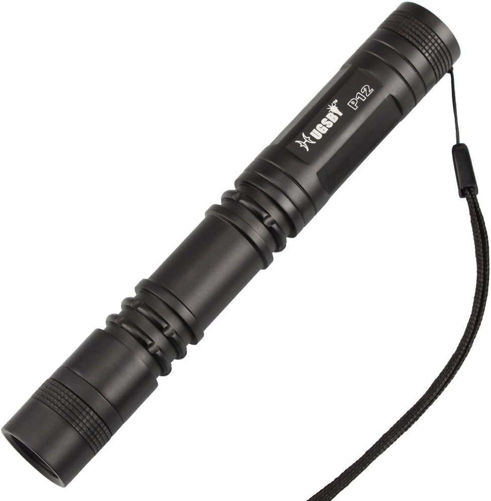 HUGSBY CREE XRE-Q5 LED Portable Mini Flashlight Pen light pocket torch with Lanyard 185 Lumens Torch Light(Not Included 2*AA Batteries)