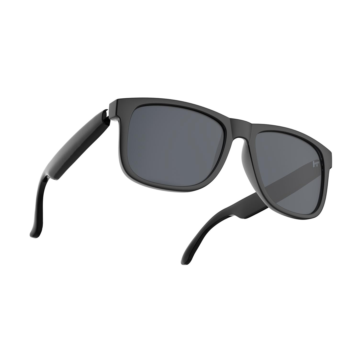 Home Gafas de sol Smart Bluetooth para hombre y mujer, gafas inteligentes con audio abierto, montura rectangular clásica, UV400, música, llamadas y control de voz, negro
