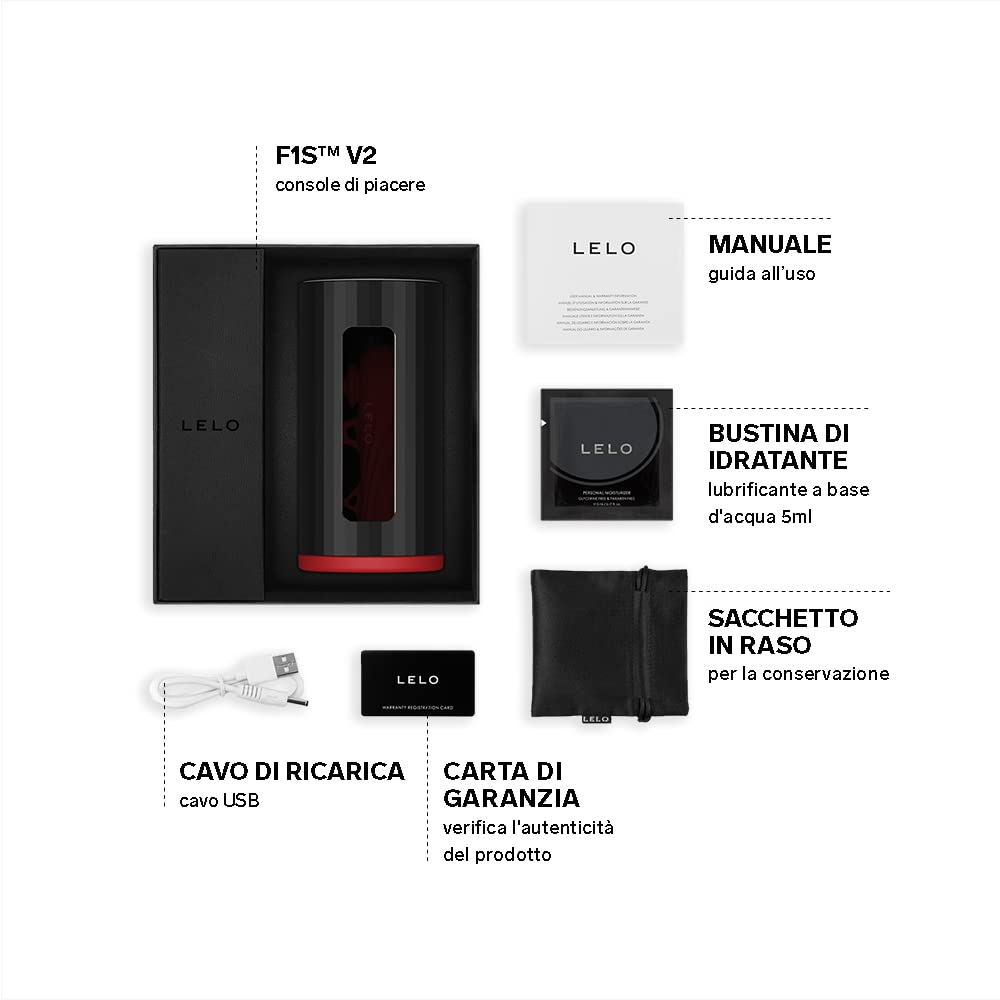 LELO F1S V2 Pleasure Console, Masturbatore Maschile Impermeabile con App Open-Interface e 4 Programmi di Vibrazione Unici, Masturbatore Uomo, Sex Toys per Lui, Rosso