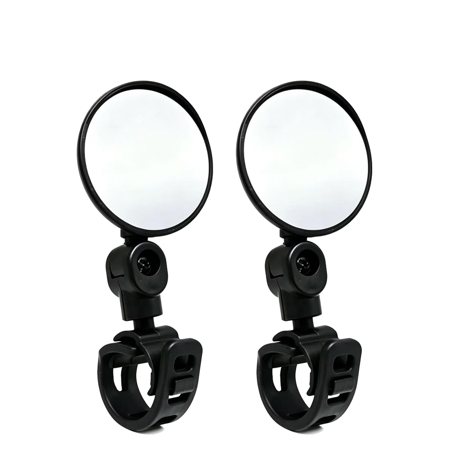 Pinpulux 2Pcs Universal Bike Mirrors, 360° Adjustable Handlebar Mirrors with Wide-Angle Convex Lens for Mountain and Road Bikes Mobility Scooters - Cycle Accessories for Men Women