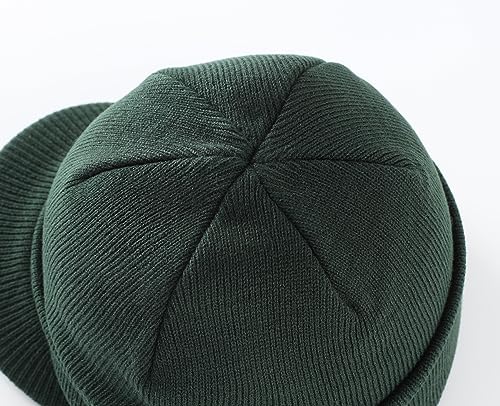 Image of Home Prefer Men's Winter Beanie Hat with Brim Warm Double Knit Cuff Beanie Cap Watch Radar Hat
