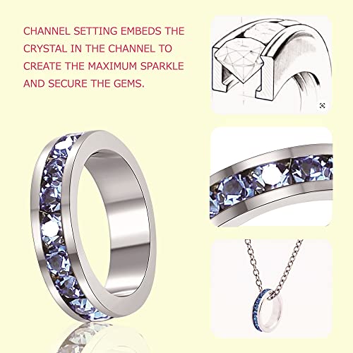 Birthstone Pendant Charm - Full Eternity, Stackable, Birthstone #TOP4