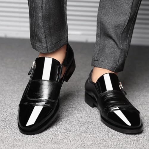 Oxford Dress Shoes for Men Business Tuxedo Wedding Non Slip Formal Slip-on Faux Leather Vintage Round Toe3