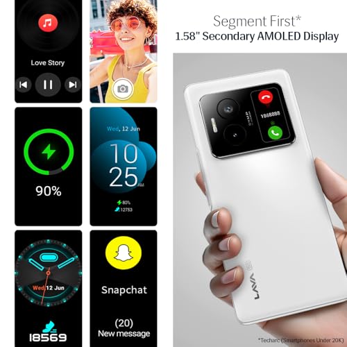 Lava Blaze Duo 5G (Artic White, 6GB RAM, 128GB Storage) |Segment's First Secondary Screen|120 Hz Curved Amoled Display | 64 MP Camera (Sony Sensor)... - Image 2