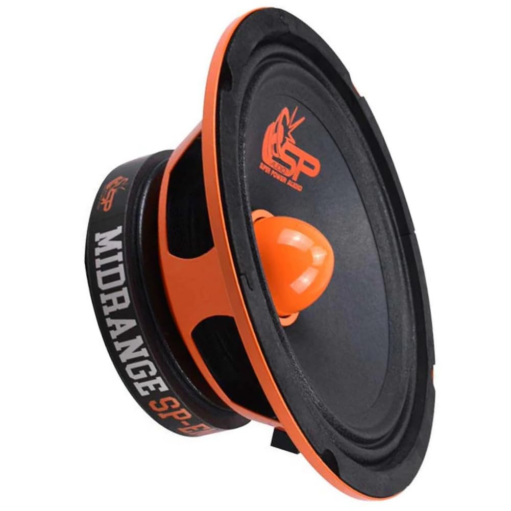 SP Audio 2 SP-EM6.5 diffusori midrange da 16,5 cm 165 mm 6,5" di diametro, 100 watt rms 200 watt max, impedenza 4 ohm, sensibilità 95 db, portiere, sportelli, auto, a coppia