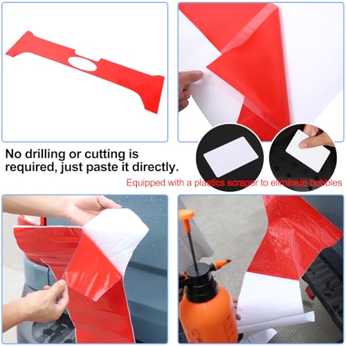 Image of Aunginsy Trunk Tailgate Panel Decal Sticker Wrap Compatible with Ford Maverick 2022-2024 2025 Pickup Tailgate Door Panel Red Graphics Precut Vinyl Decal Decorative Sticker Protection Accessories