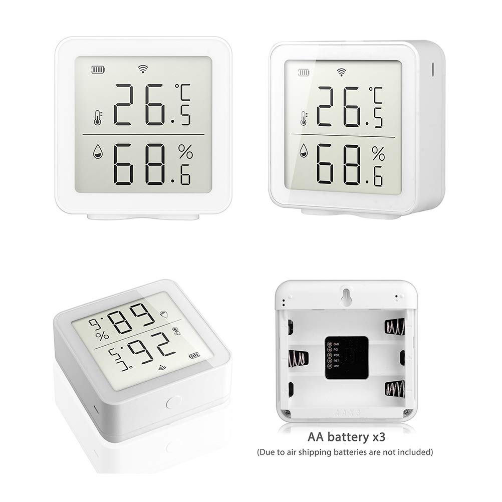JTLB Thermomètre Außenthermometer, 10 * 9 * 5 Capteur d'humidité WiFi Intelligent Hygromètre Thermomètre Intérieur Extérieur Affichage LCD Numérique Moniteur d'humidité de la