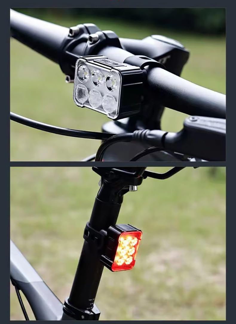 Lumière Vélo Avant et Arriere Lampe pour Giant Fathom E+2 2022, Lampe Velo Étanche Éclairage Vélo, Phare de Vélo Feu arrière de vélo pour la Nuit,C Set