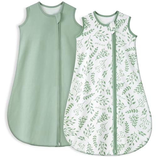 Image of Yoofoss Baby Sleep Sack 12-18 Months TOG 1.0 Baby Wearable Blanket, 2 Pack 100% Organic Cotton Infant Toddler Sleeping Sack 2-Way Zipper Lightweight Sleep Sack