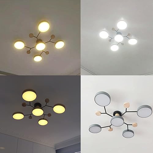 Miniatura 7 de DELIPUSHI Ceiling Light 5 Light 30-Inch Grey Modern Chandelier is Used for Led Ceiling Light Bedroom Lamps Dining Room Living Room 55w