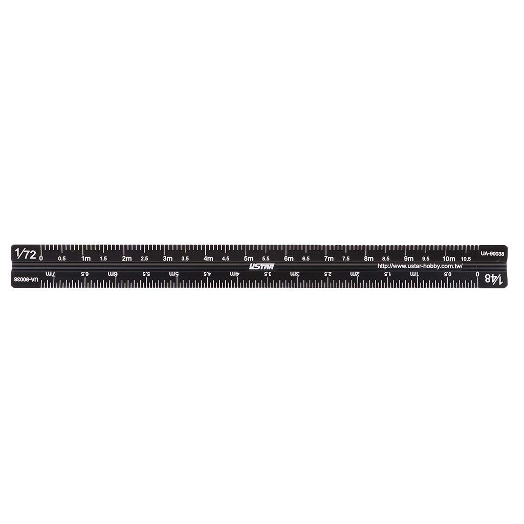 Regla de escala triangular modelo UA-90038 de 17 cm para 1/12 1/24 /1/32 1/35 1/48 1/72