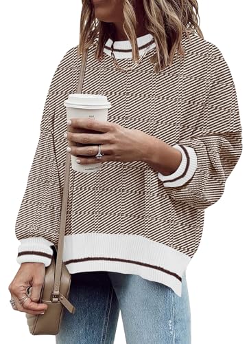 Image of Womens Oversized Sweaters Fall 2026 Fashion Clothes Colorblock Knit Tops