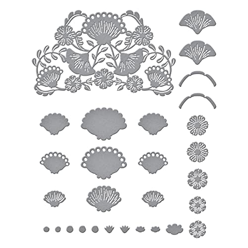 Spellbinders Bloom Reflection Etched Dies from The Four Petal Collection, Metal, ONE - Image 3