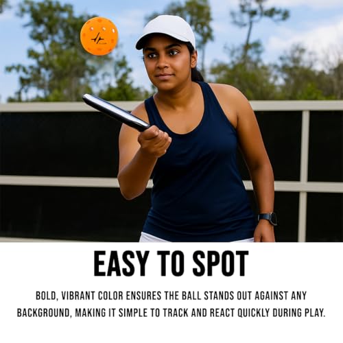 Image of PulseITRally Outdoor Pickleball Balls- Set of 6. 40 Precision Holes, Stable True Flight,Perfect Balance,High Bounce,Durable,High Visibility. Ideal for Tournament,Competition- All Skill Levels (Orange)