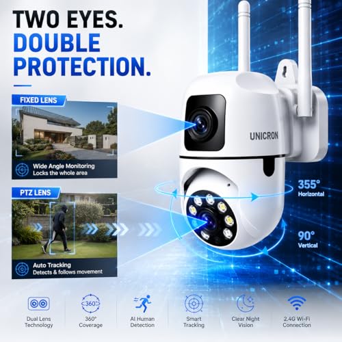 Image of UNICRON CCTV Camera for Home Security Outdoor & Indoor, Wireless WiFi 360