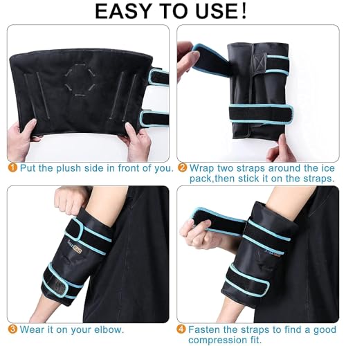 Image of SuzziPad Forearm & Elbow Ice Pack Wrap, Reusable for Tennis & Golf,Black