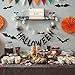 EkkoVla Bats Wall Decor, 100Pcs 3D Bat Halloween Decorations, 6 Different Sizes PVC Black Bat Sticker for DIY Home Decor, Indoor Hallowmas Party Supplies