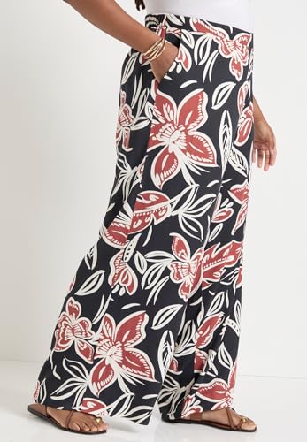 Women's Plus Size Wide-Leg Pull-On Pants3