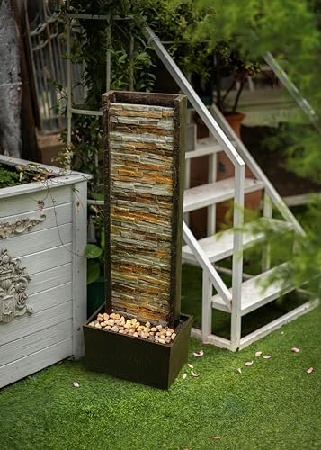 Warm Garden WHS005 Illuminated Stone Cascade Waterfall Fountain – Elegant Indoor/Outdoor Water Feature thumb #3