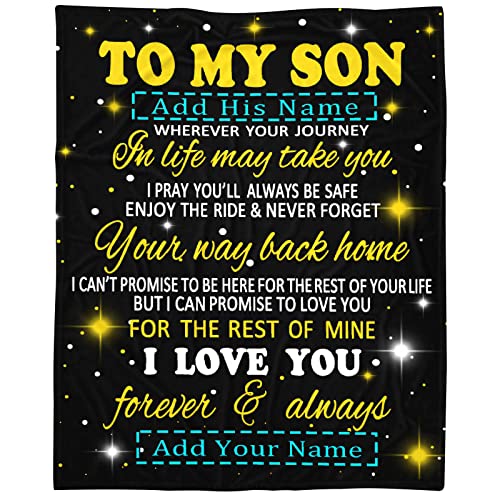Custom to My Son Blanket from Mom or Dad, Personalized