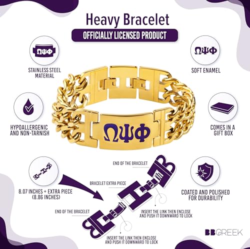 BBGreek Omega Psi Phi Paraphernalia - Official Vendor - Heavy Bracelet - Greek Letters2