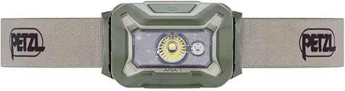 Miniatura 2 de PETZL ARIA 1 RGB, compacto, duradero, impermeable con modos blanco, rojo, verde y azul, 350 lúmenes, desierto