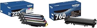 Brother Genuine TN223 4pk Standard-Yield Toner Cartridge Multipack & Genuine Cartridge TN760 High Yield Black Toner,1 Pack