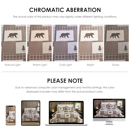 Image of Cabin Plaid Quilt King Size - 100% Cotton Western Bedding Set